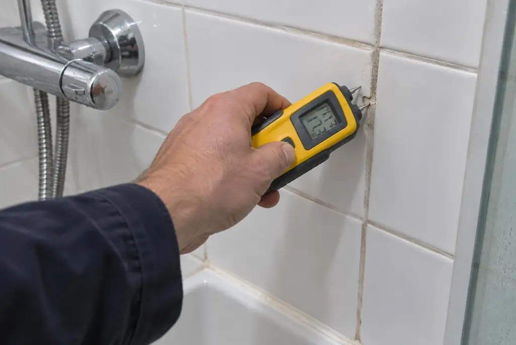 Lekdetectie Eerbeek – vochtmeter op badkamertegels bij de douche